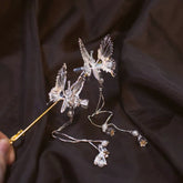 Pinza para el cabello con borla de mariposa antigua